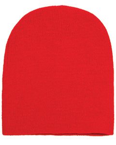 yupoong adult knit beanie red